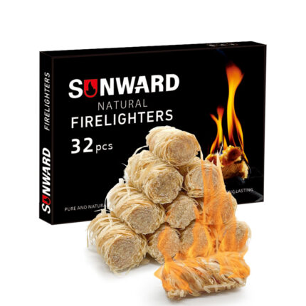 32 pcs Wood Wool Fire Starter, Waterproof, All-Weather for Fireplace Indoor, Charcoal ，Campfires, Grill, Wood Stove, Fire Pit, Smoker, Chimney, Pizza Oven and Coal Stove.