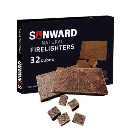 Firestarter Squares -32 pcs Easy BBQ Ignition - Natural, Waterproof & Odorless Firestarter Squares for Campfire, Charcoal Grill, Outdoor Fire Pit, Wood Stove, Fireplace,  Camping Essentials